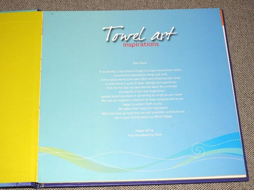 Towel Art inspirations Book - Thomson Cruises - Engelska