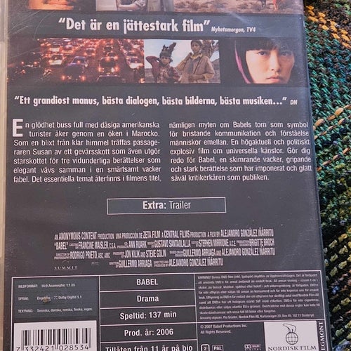 BABEL - DVD - SVENSK TEXT