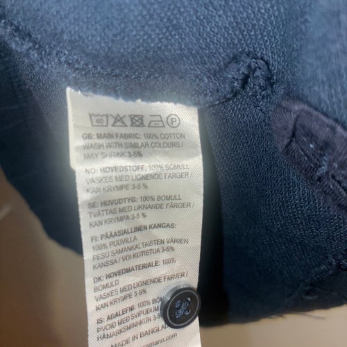 Bomullströja mörkblå pikétröja, storlek 4XL