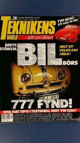 Teknikens Värld nr 24 1988: Fiat Tipo, VW Golf, Mitsubishi Galant GTI