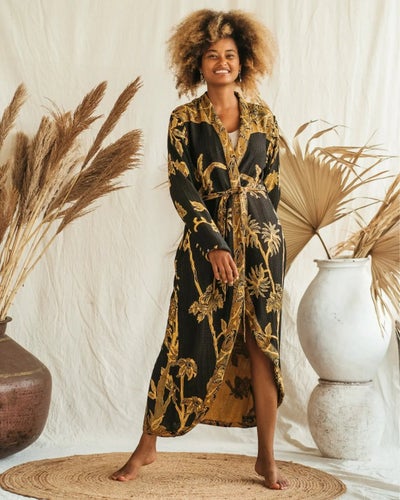 Brahmaki, Sun Flower Power original kaftan XXL 140 cm.