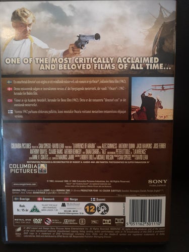 Lawrence of Arabia (1962)David Lean med Peter O'Toole, Alec Guinness