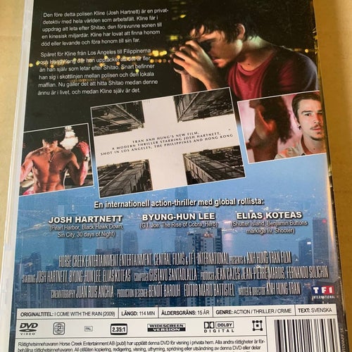 I come with the rain, Josh Hartnett, Dvd