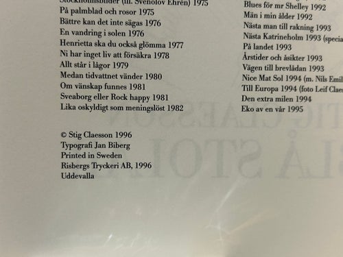 Blå stolar av Stig Claesson. bok, Very fine plus