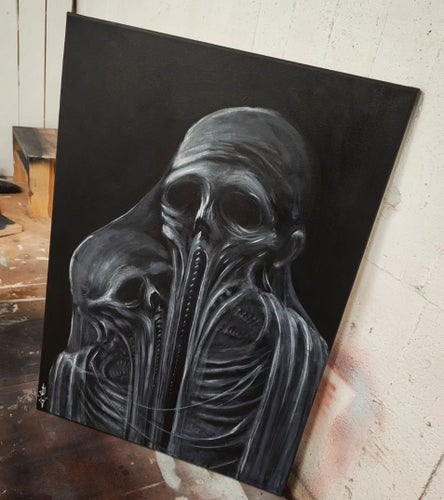ECHOES OF LOVE - Large Original Dark Artwork om Canvas