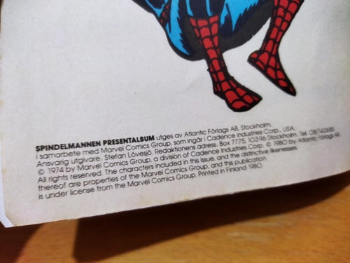 Spindelmannen Presentalbum. Very Good Fine plus