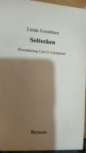 Soltecken av Linda Goodman, bok