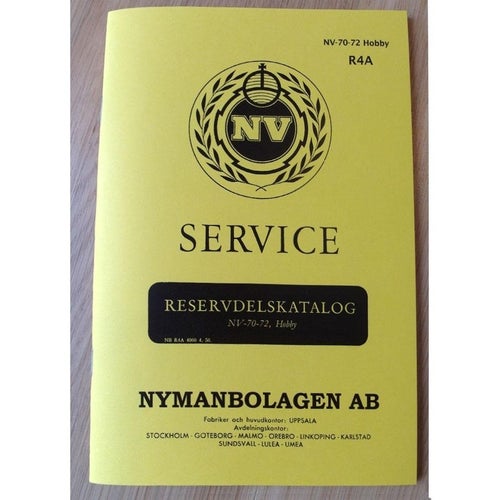 Reservdelskatalog NV 70-72 Hobby