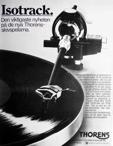 THORENS - ISOTRACK, HI-FI TIDNINGSANNONS 1977