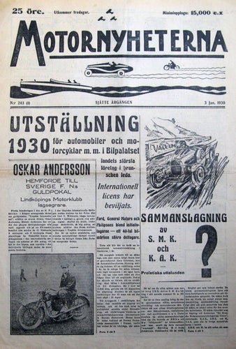 Motornyheterna 1930-1 TT Tragedi..Linköping MK Oscar Anderss