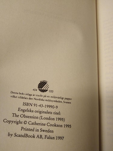 Den besatta - Catherine Cookson. bok, inbunden. Very Fine