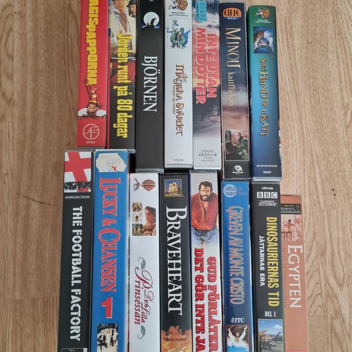Filmpaket VHS-filmer - 15 st