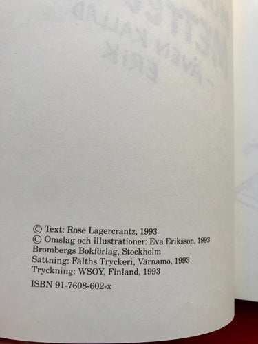 MODIGE METTEBORG -ÄVEN KALLAD ERIK Rose Lagercrantz Eva Eriksson 1993