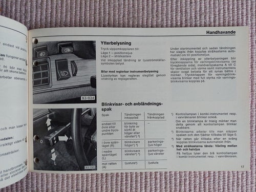 Instruktionsbok Volkswagen Passat januari 1976
