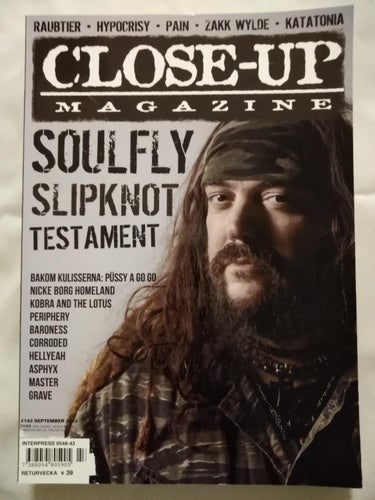 Close Up Magazine 2012 nr 143 Soulfly Slipknot Testament Pain Asphyx Periphery