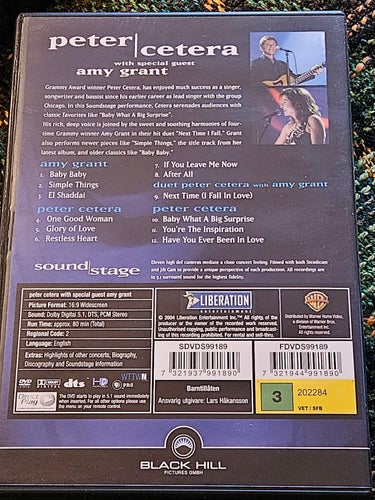 PETER CETERA with special guest AMY GRANT .- DVD ,EJ SVENSK TEXT