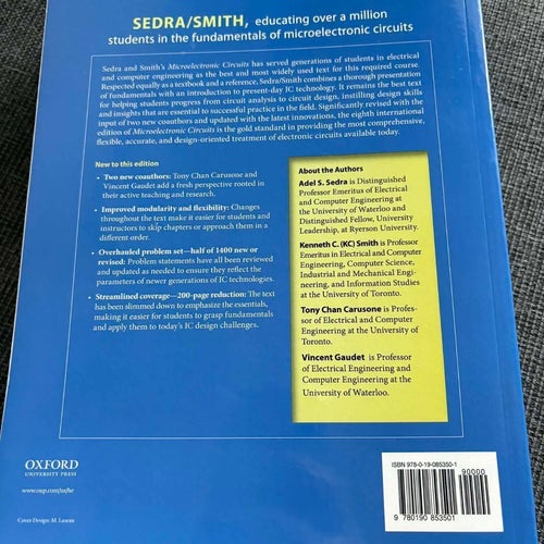 SEDRA/SMITH Microelectronic Circuits, Eighth International Edition