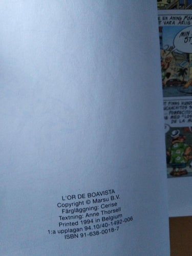 Marsupilamis äventyr 7 Marsupilami och guldfloden 1:a upplagan Fine