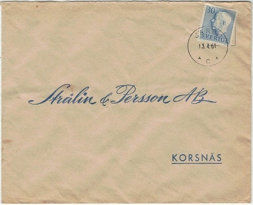 Järbo NSt 60 B,60 C på TVÅ brev 20.3.61 och 13.4.61