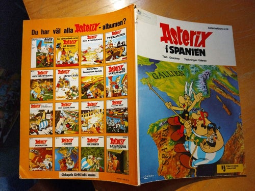 Asterixalbum nr 14 Asterix i Spanien. tryckt 1974. Very Fine