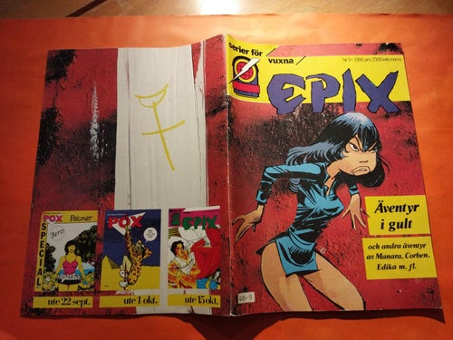 Epix nr 1986 nr 9. Serier för vuxna. Very Fine