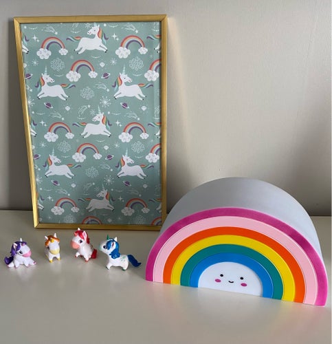 Barnrumsinredning-Unicorns och regnbåge tema