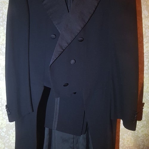 Vintage HUGO BOSS Baldessarini Svart frack|Storlek 55|Made in Italy |Paris 1998|
