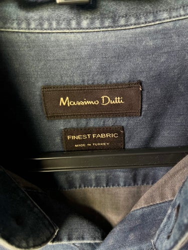 Massimo Dutti, blå jeans-liknande skjorta, storlek XL