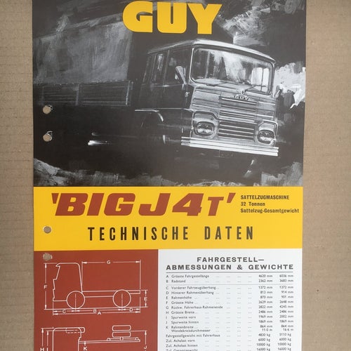 Försäljningsblad GUY BIG J4 T Lastbil