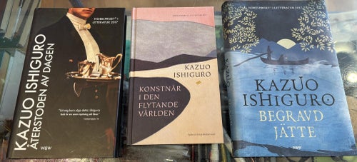 3 böcker av Kazuo Ishiguro, Nobelpriset i litteratur 2017