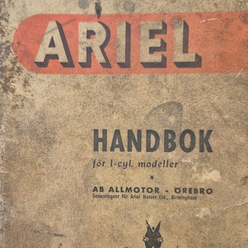 Ariel motorcykel Handbok för 1-cyl. modeller 1939-1949