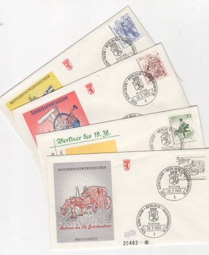 TYSKLAND-BERLIN, 1969, 4 FDC, "1900-talets Berlin"