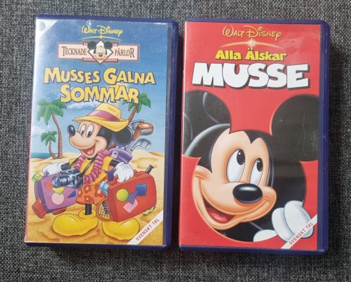 Musse Pigg VHS - Musse Pigg Galna Sommar & Alla älskar Musse