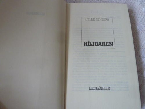 HÖJDAREN, K. E. GENBERG, 1980,  BÖCKER