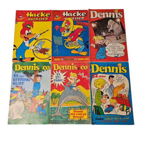 Dennis / Hacke Hackspett Serietidningar - 12 st 1971-1977