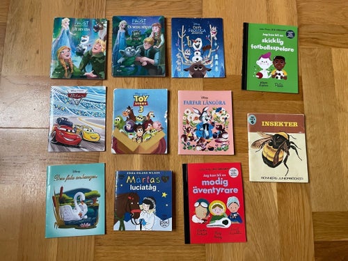 Disney böcker: Frost, Toy Story, Bilar, Insekter m.fl.