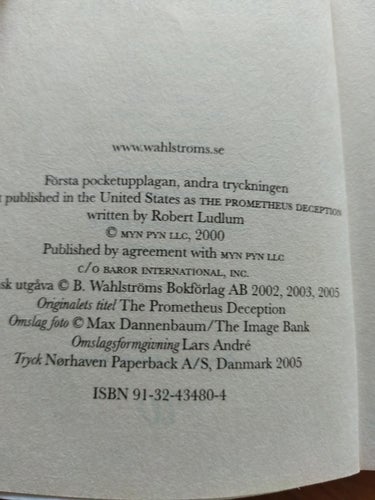 Prometheus öga - Robert Ludlum. bok, pocket. Very Fine plus