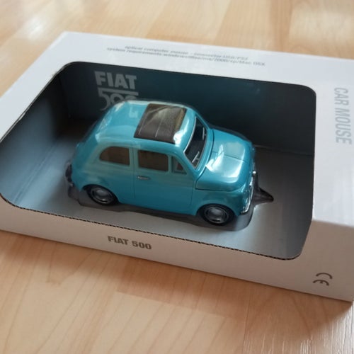 Fiat 500 datormus, ny oanvänd, höger vänsterklick, OBS ENDAST BLÅ FÄRG!, se bild