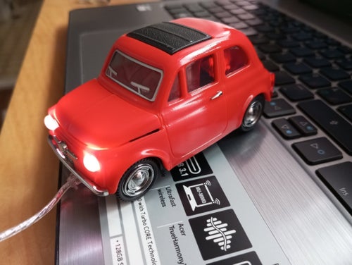Fiat 500 datormus, ny oanvänd, höger vänsterklick, OBS ENDAST BLÅ FÄRG!, se bild