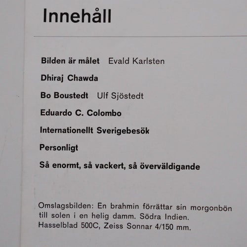 Hasselblad tidning 1965-4 Dhiraj Chawda, Bo Boustedt, Eduardo C Colombo