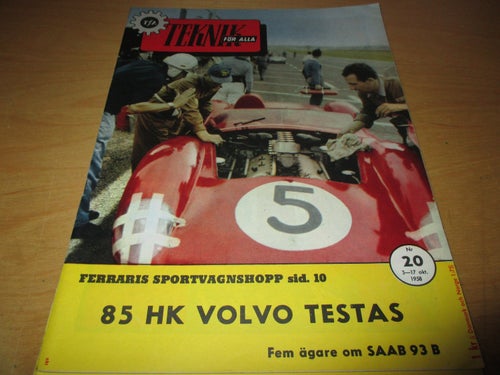 TEKNIK FÖR ALLA NR 20 1958. SAAB 93 B, VOLVOS 85 HÄSTARS MOTOR , M.M