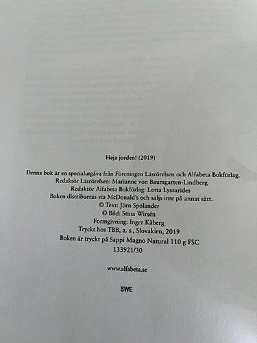 HEJA JORDEN av Jörn Spolander och Stina Wirsén