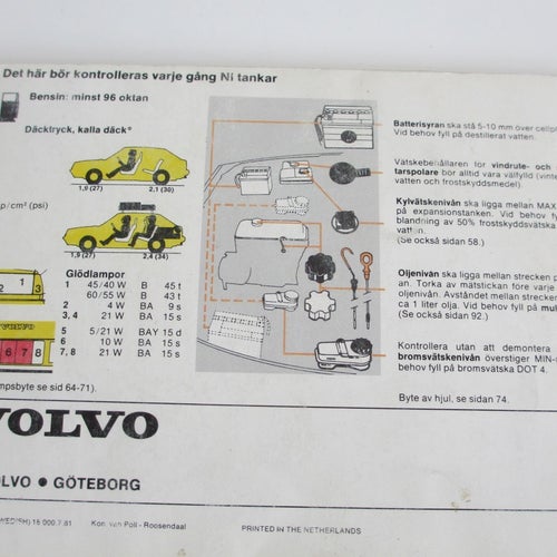 Instruktionsbok VOLVO 343 och 345 1982 S