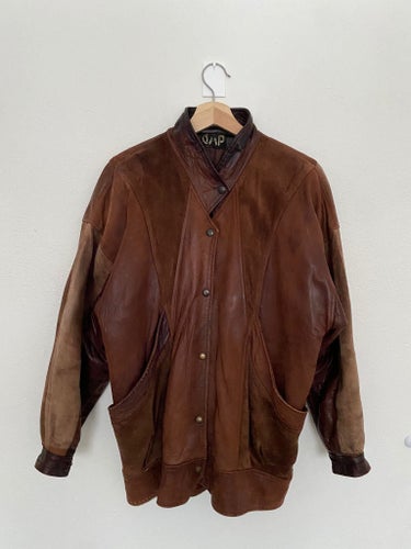 Vintage GAP brun äkta läder jacka, Made in England