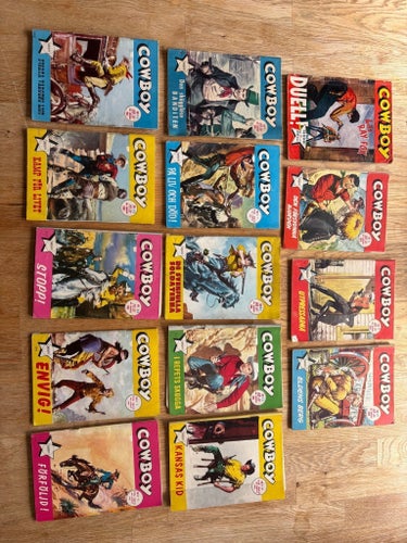 Cowboy vintage pocketserietidningar från 1960-talet