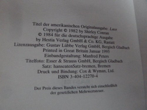BLUTSBANDE, SHIRLEY CONRAN, BOK, BÖCKER