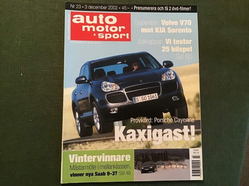 AUTO MOTOR & SPORT NR 23 2002 PORSCHE CAYENNE,VOLVO V70,KIA,JEEP,S60,SAAB 9-3,