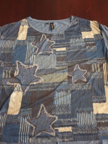 Rainbow blå t-shirt Large