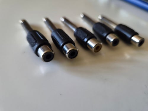 5-pack 6.35mm hane till RCA hona ljudadapter