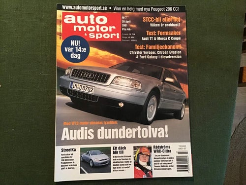 AUTO MOTOR & SPORT NR 7 2001 RÅDSTRÖM,AUDI TT,CHRYSLER,MB SPORTCOUPE,FORD